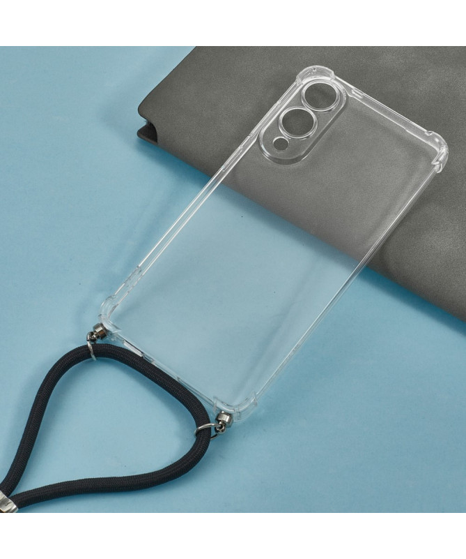 Coque Samsung Galaxy S25 Edge transparente avec cordon | Cléos