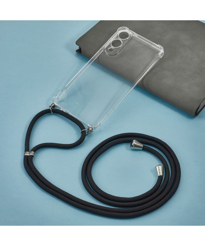 Coque Samsung Galaxy S25 Edge transparente avec cordon | Cléos