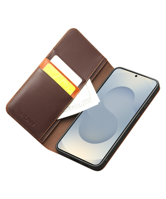 Housse Samsung Galaxy S25 Edge fait main en cuir véritable