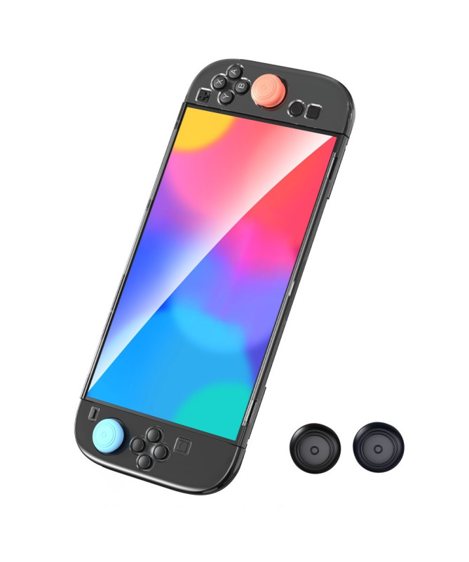 Coque Nintendo Switch 2 Transparente Grip Diamant + Joystick Caps