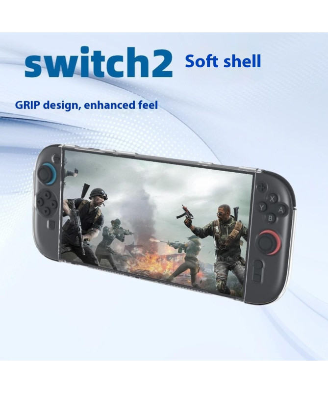 Coque Nintendo Switch 2 Transparente Antichoc avec Grip Intégré