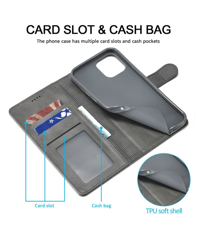 Housse iPhone 15 Pro Max Effet Cuir LC.IMEEKE