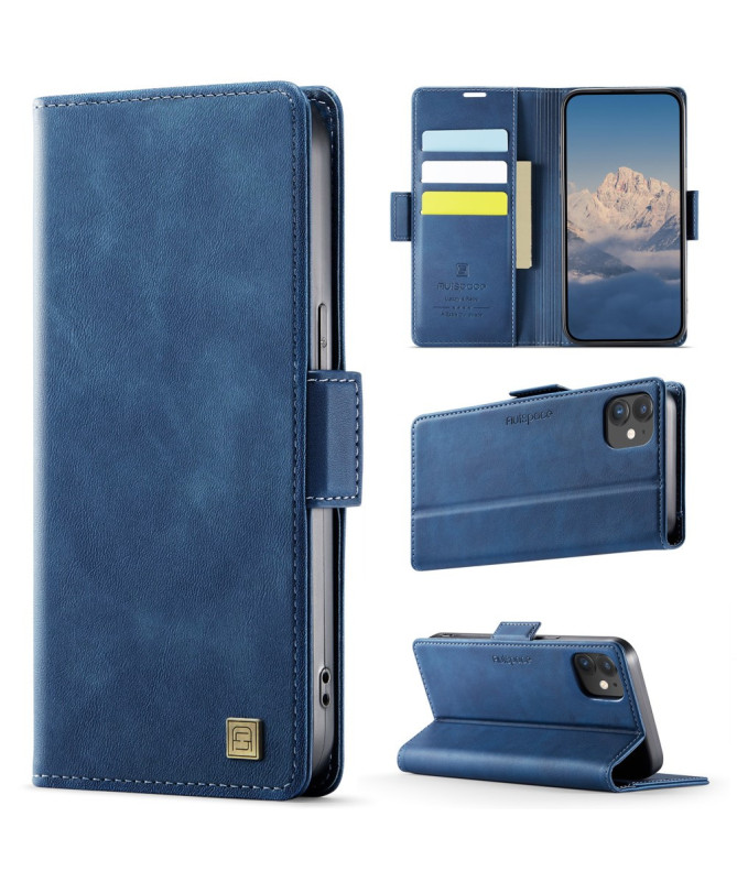 Housse iPhone 12 / 12 Pro Cuir Rétro avec Portefeuille | A11