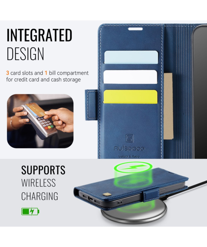 Housse iPhone 12 / 12 Pro Cuir Rétro avec Portefeuille | A11