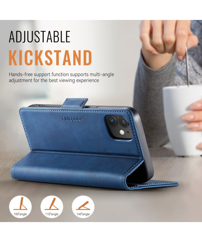 Housse iPhone 12 / 12 Pro Cuir Rétro avec Portefeuille | A11