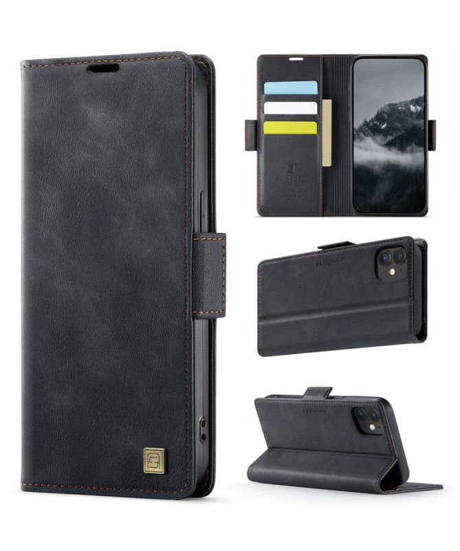 Housse iPhone 12 / 12 Pro Cuir Rétro avec Portefeuille | A11
