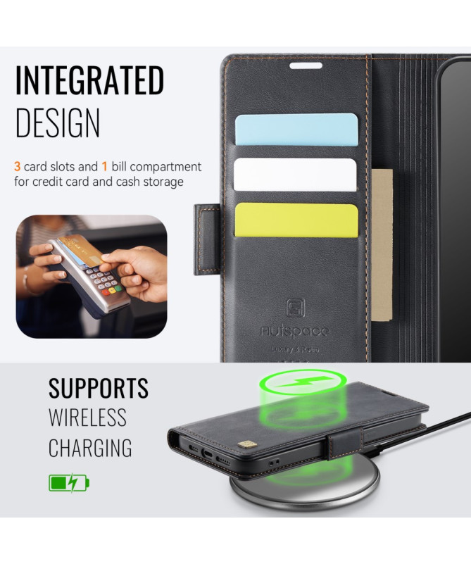 Housse iPhone 12 / 12 Pro Cuir Rétro avec Portefeuille | A11