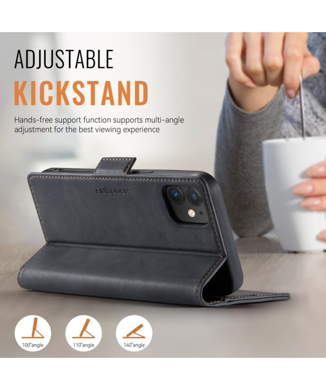 Housse iPhone 12 / 12 Pro Cuir Rétro avec Portefeuille | A11