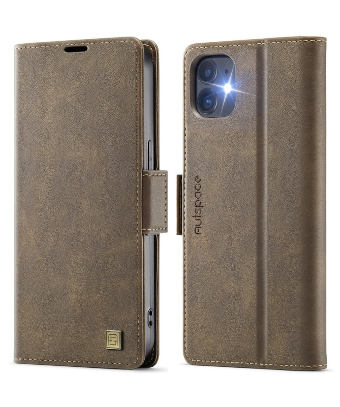 Housse iPhone 12 / 12 Pro Cuir Rétro avec Portefeuille | A11