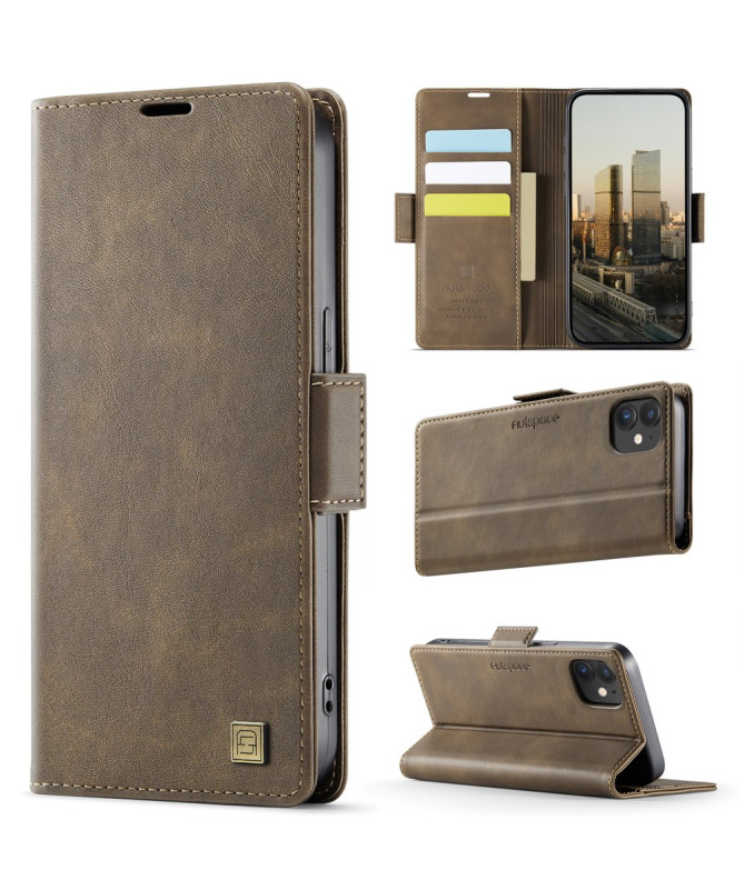 Housse iPhone 12 / 12 Pro Cuir Rétro avec Portefeuille | A11