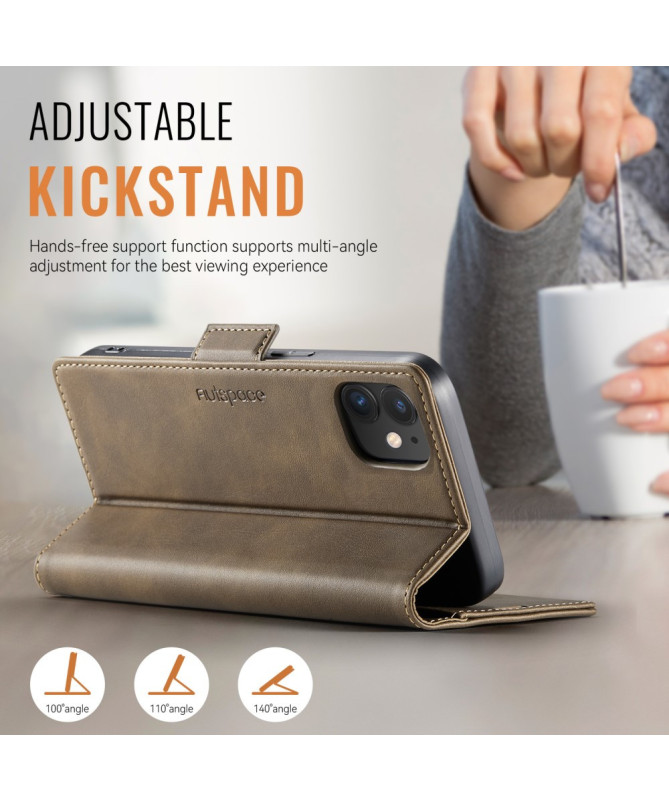 Housse iPhone 12 / 12 Pro Cuir Rétro avec Portefeuille | A11