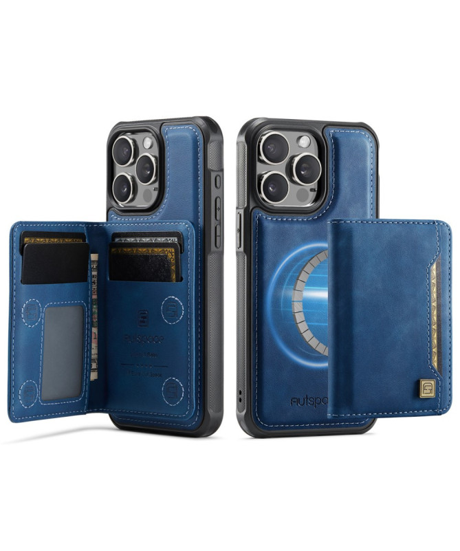 Coque iPhone 12 / 12 Pro Vintage Cuir et Porte-Cartes MagSafe