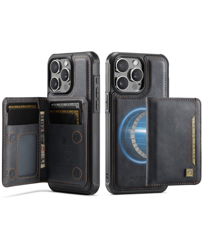 Coque iPhone 12 / 12 Pro Vintage Cuir et Porte-Cartes MagSafe