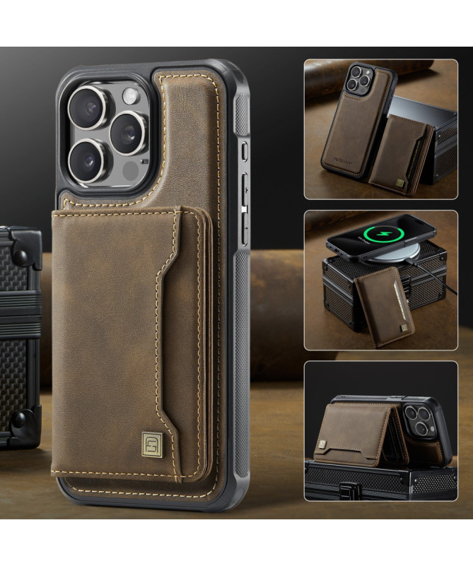 Coque iPhone 12 / 12 Pro Vintage Cuir et Porte-Cartes MagSafe