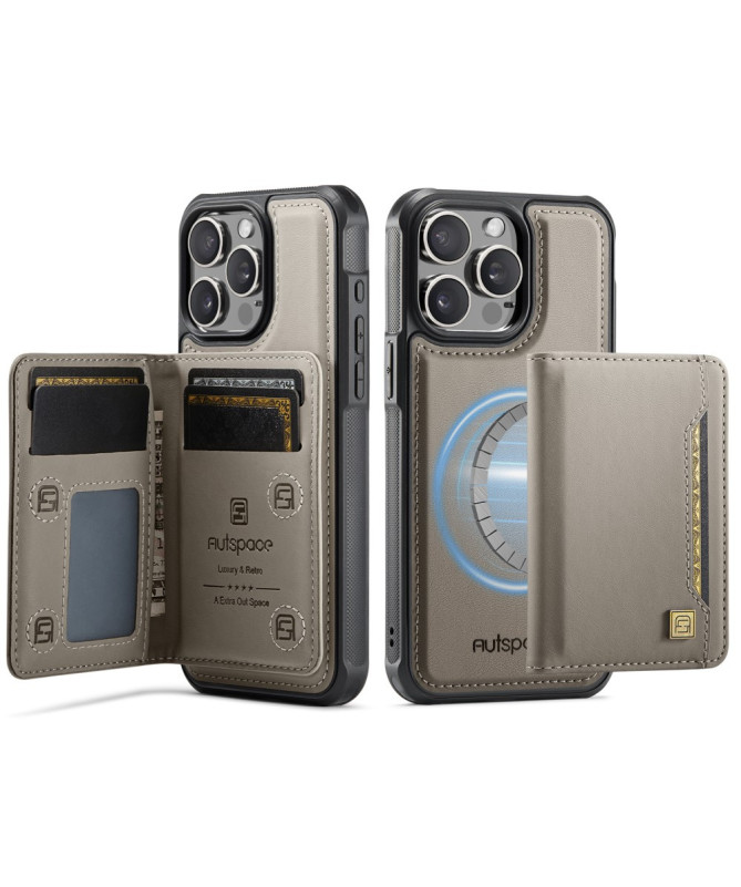 Coque iPhone 12 / 12 Pro Vintage Cuir et Porte-Cartes MagSafe