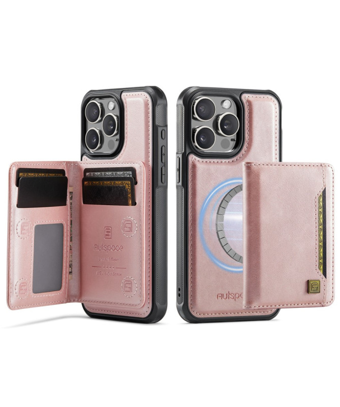 Coque iPhone 12 / 12 Pro Vintage Cuir et Porte-Cartes MagSafe