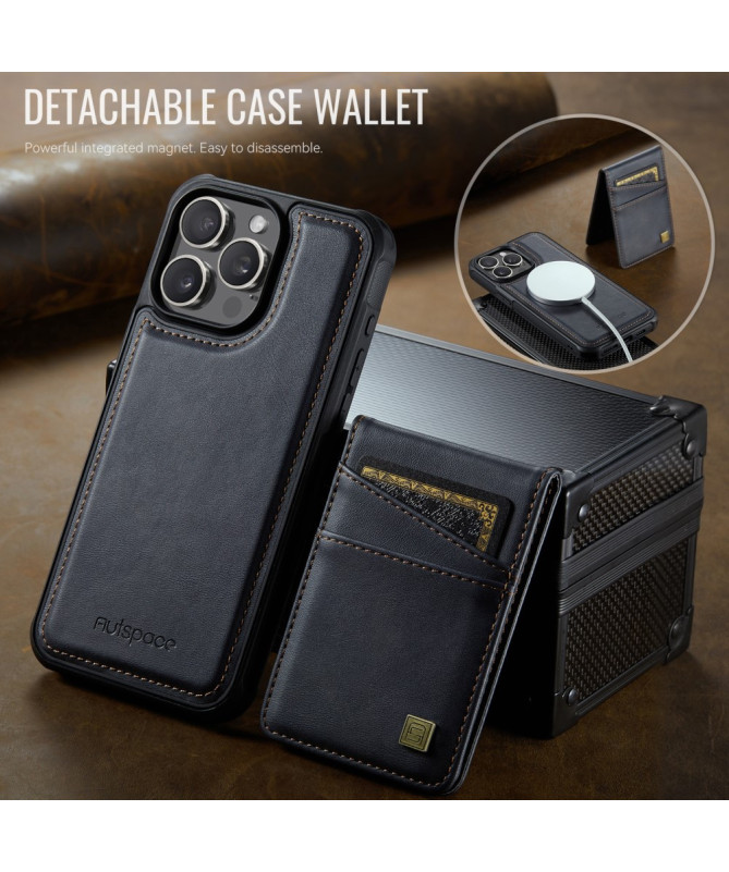 Coque iPhone 12 / 12 Pro Cuir avec Porte-Cartes Détachable