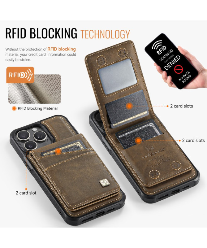 Coque iPhone 12 / 12 Pro Cuir avec Porte-Cartes Détachable