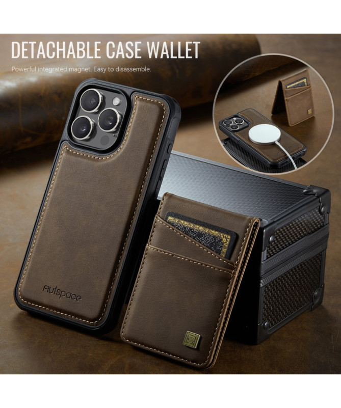 Coque iPhone 12 / 12 Pro Cuir avec Porte-Cartes Détachable