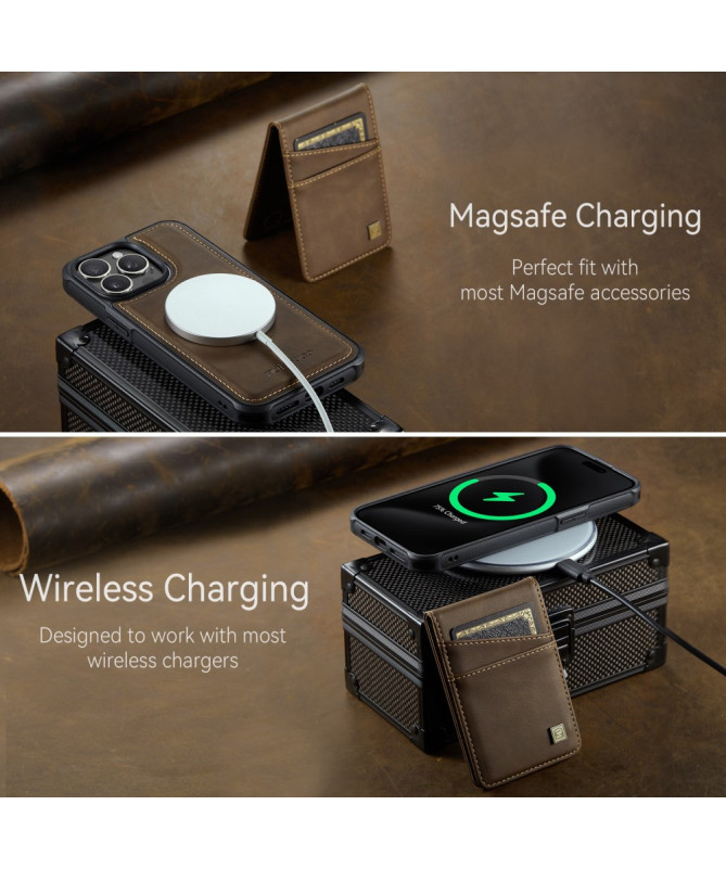 Coque iPhone 12 / 12 Pro Cuir avec Porte-Cartes Détachable