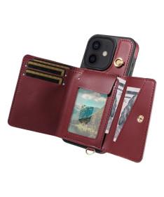 Coque iPhone 12 / 12 Pro Bandoulière avec Portefeuille et Support