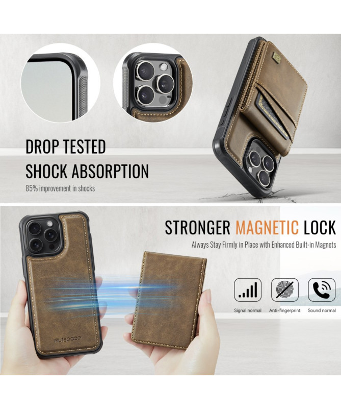 Coque iPhone 12 / 12 Pro Cuir avec Porte-Cartes Détachable