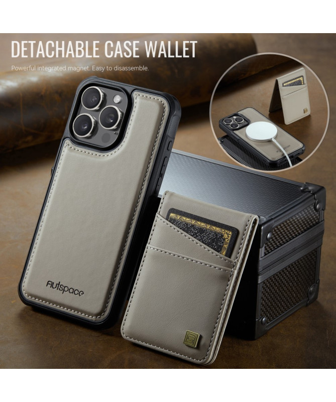 Coque iPhone 12 / 12 Pro Cuir avec Porte-Cartes Détachable