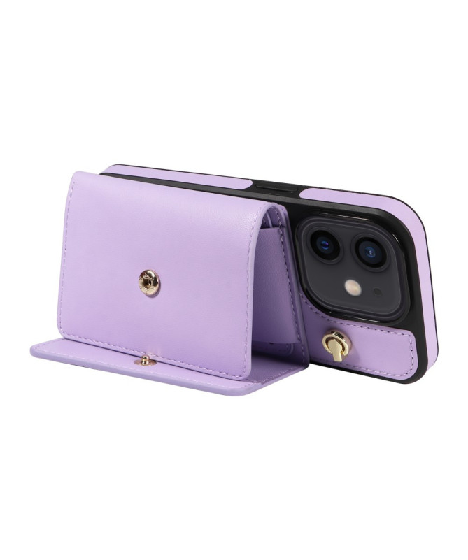 Coque iPhone 12 / 12 Pro Bandoulière avec Portefeuille et Support