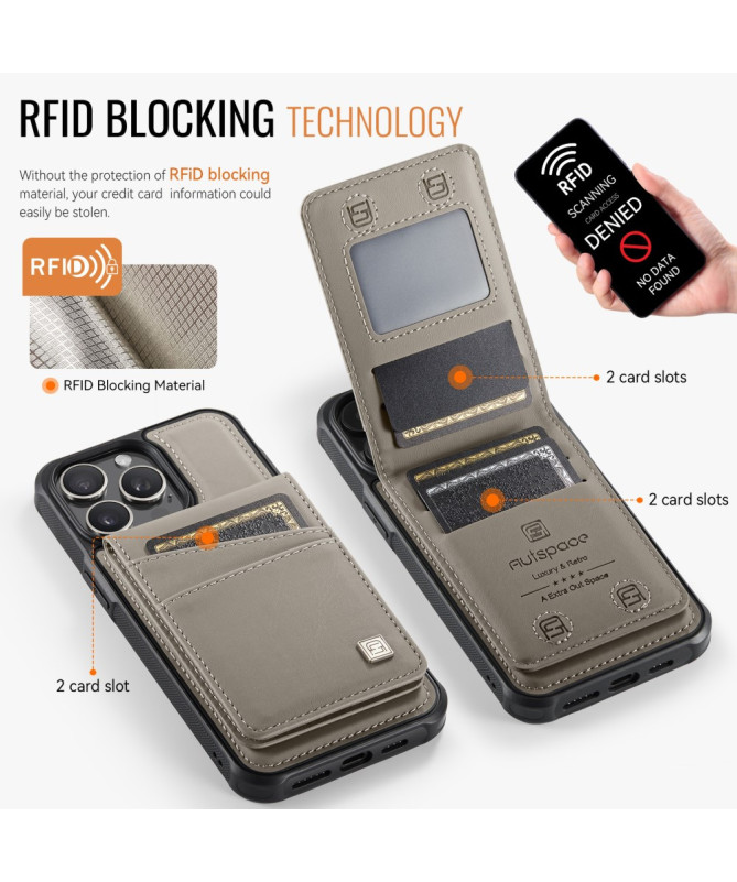 Coque iPhone 12 / 12 Pro Cuir avec Porte-Cartes Détachable