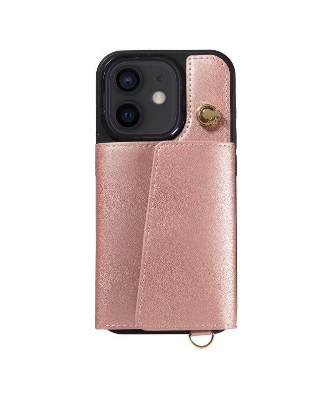 Coque iPhone 12 / 12 Pro Bandoulière avec Portefeuille et Support