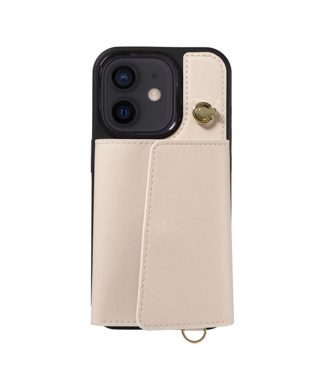 Coque iPhone 12 / 12 Pro Bandoulière avec Portefeuille et Support