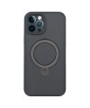 Coque iPhone 12 Pro MagSafe à Fibre de Carbone et Anneau Multifonction