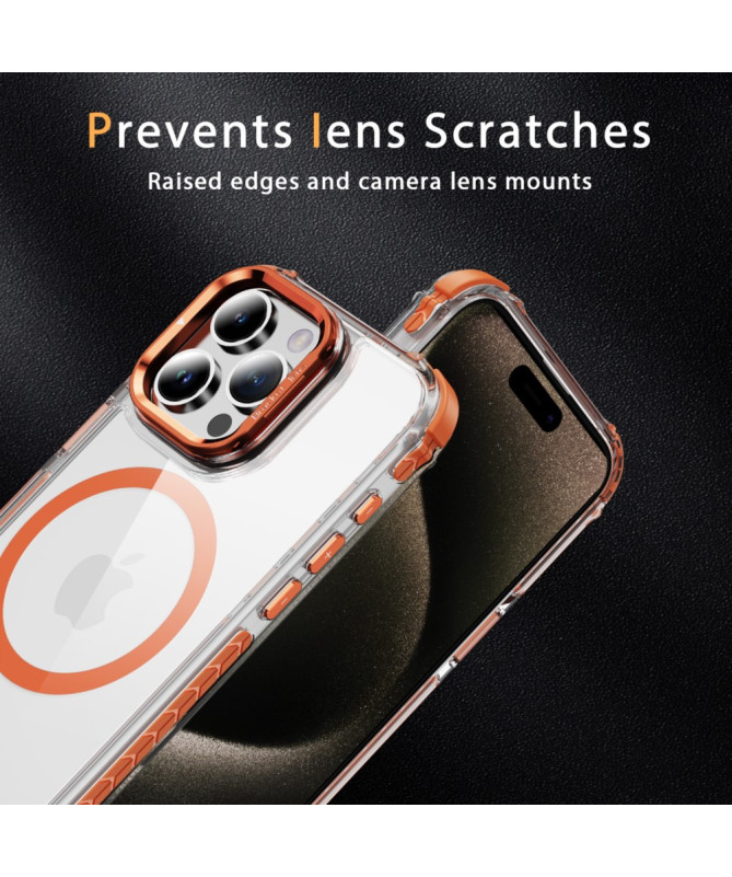 Coque iPhone 12 / 12 Pro Transparente MagSafe avec Support Métal