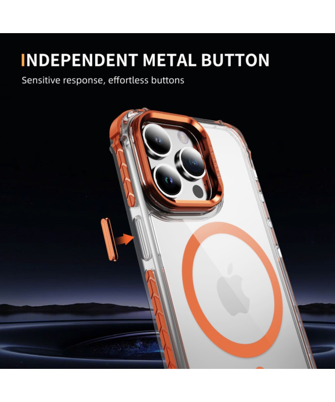 Coque iPhone 12 / 12 Pro Transparente MagSafe avec Support Métal