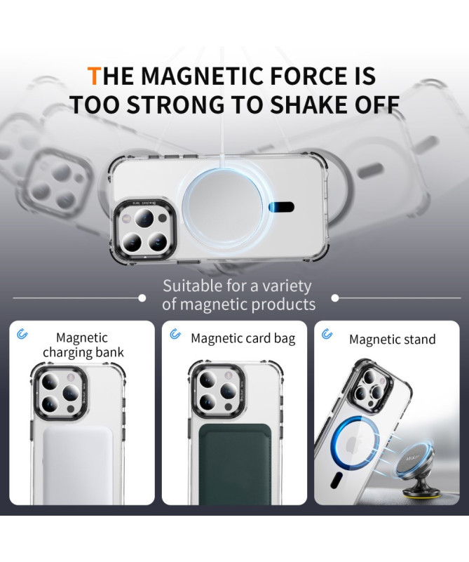 Coque iPhone 12 / 12 Pro Transparente MagSafe avec Support Métal