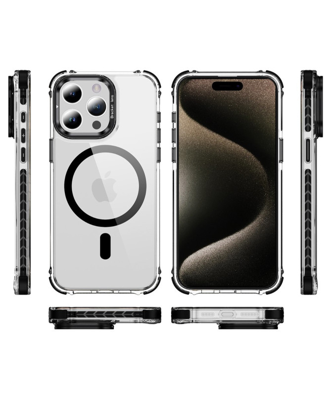 Coque iPhone 12 / 12 Pro Transparente MagSafe avec Support Métal
