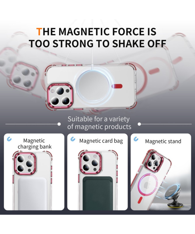 Coque iPhone 12 / 12 Pro Transparente MagSafe avec Support Métal
