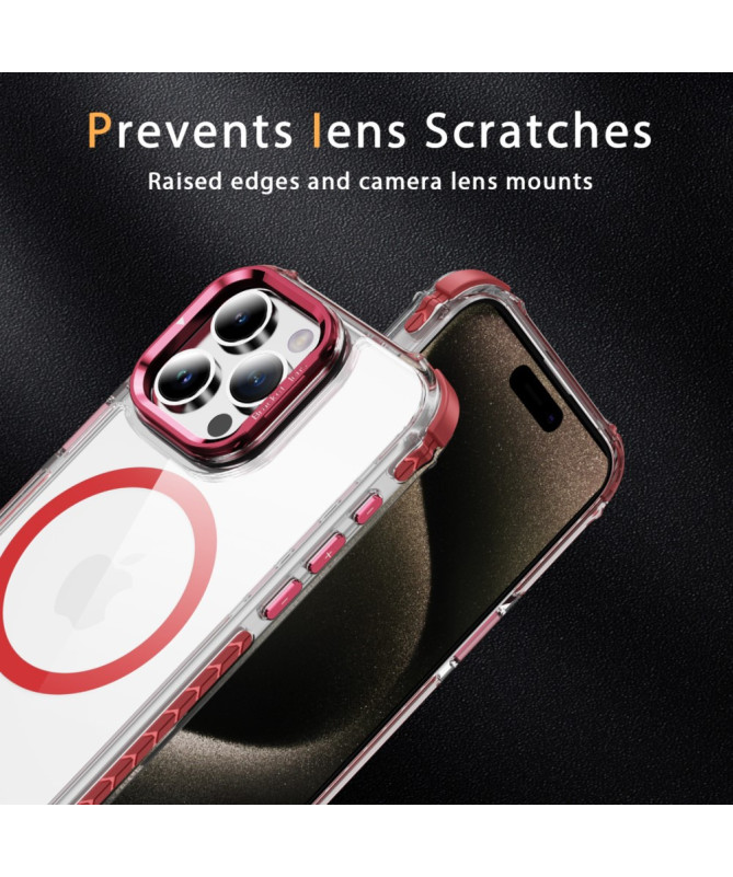 Coque iPhone 12 / 12 Pro Transparente MagSafe avec Support Métal