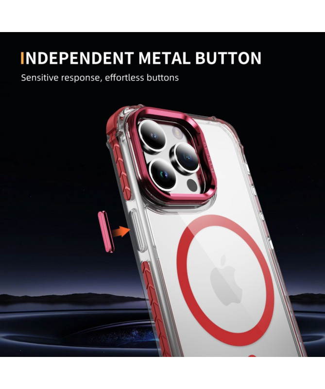 Coque iPhone 12 / 12 Pro Transparente MagSafe avec Support Métal