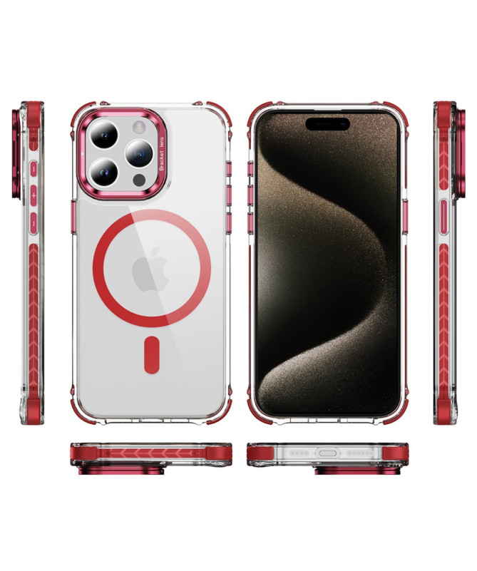Coque iPhone 12 / 12 Pro Transparente MagSafe avec Support Métal