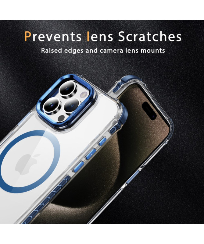 Coque iPhone 12 / 12 Pro Transparente MagSafe avec Support Métal