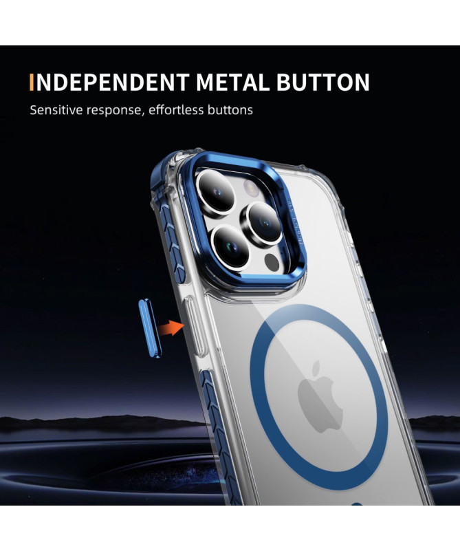 Coque iPhone 12 / 12 Pro Transparente MagSafe avec Support Métal