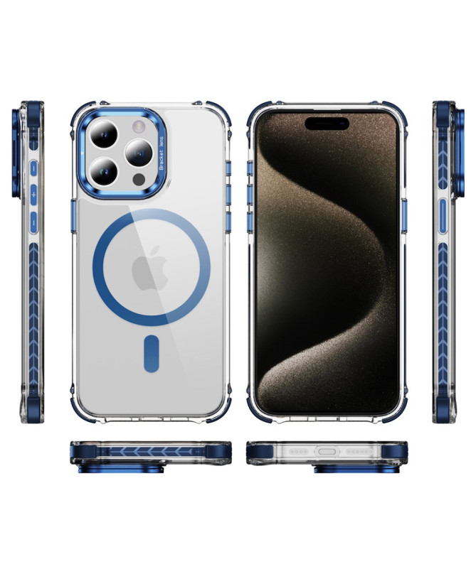 Coque iPhone 12 / 12 Pro Transparente MagSafe avec Support Métal