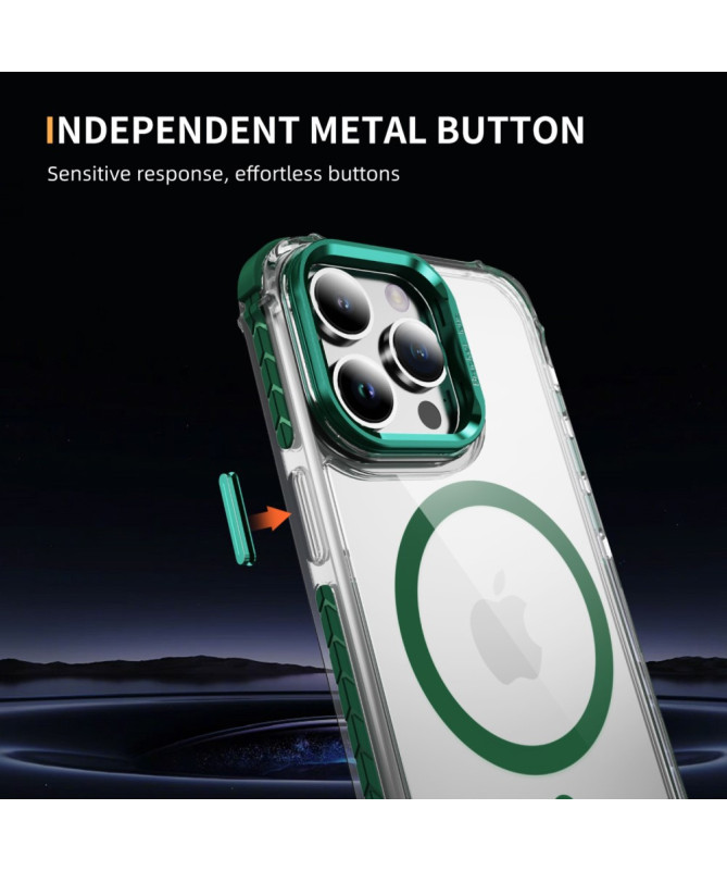 Coque iPhone 12 / 12 Pro Transparente MagSafe avec Support Métal