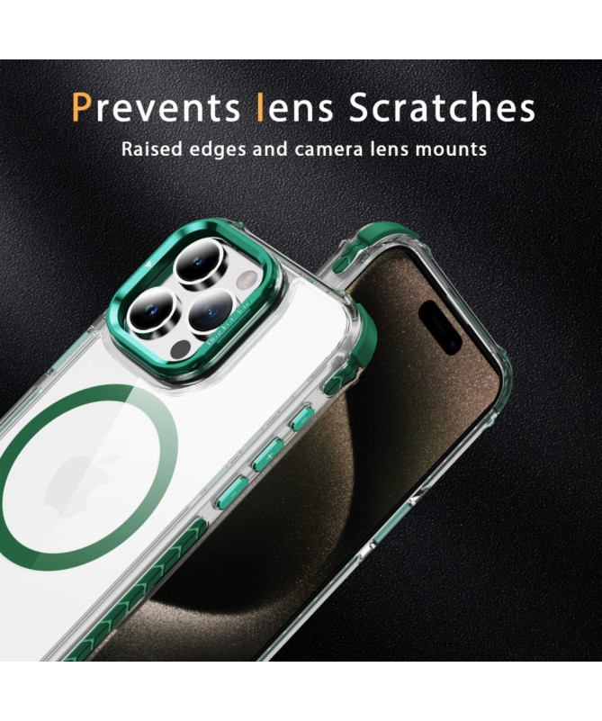 Coque iPhone 12 / 12 Pro Transparente MagSafe avec Support Métal