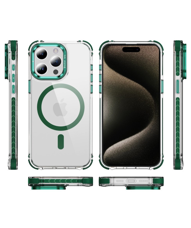 Coque iPhone 12 / 12 Pro Transparente MagSafe avec Support Métal