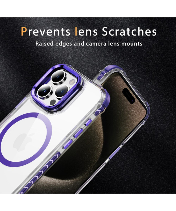 Coque iPhone 12 / 12 Pro Transparente MagSafe avec Support Métal