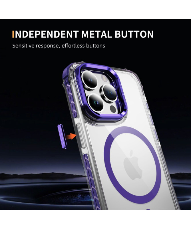 Coque iPhone 12 / 12 Pro Transparente MagSafe avec Support Métal