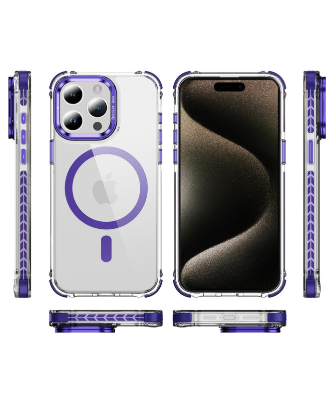 Coque iPhone 12 / 12 Pro Transparente MagSafe avec Support Métal