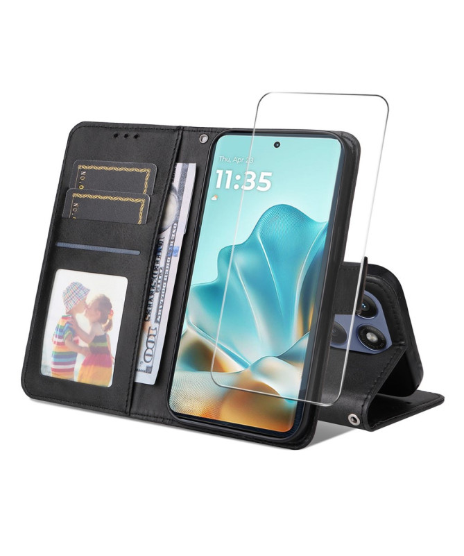 Housse Motorola Edge 60 / 60 Fusion Portefeuille avec Verre Trempé